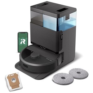 ルンバ（Roomba）Plus 405 Combo ロボット + AutoWash 充電ステーション (ロボット掃除機) iRobot【水拭き/両用/多機能充電ステーション搭載/自動ゴミ収集/モップの自動洗浄・乾燥機能付き/パワーリフト吸引/スマートスクラブ対応/マッピング/アプリ操作/GRAILED購入時12ヶ月保証/G185060】ブラック