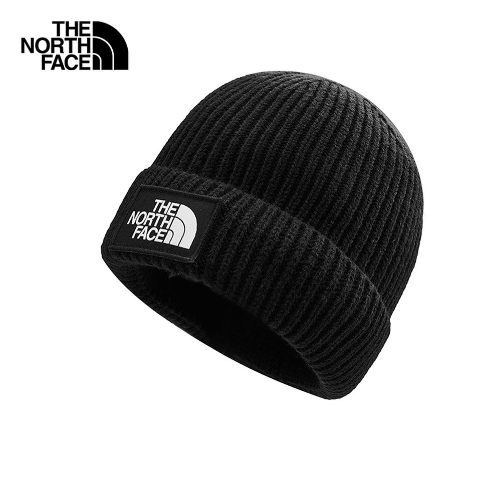 THE NORTH FACE TNF LOGO BOX CUFFED BEANIE -TNF BLACK หมวกบีนี่